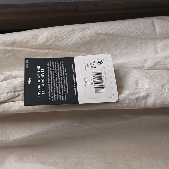 Lee Blouse sz Lg Ecru (each) Only One Left. - Picture 3 of 13